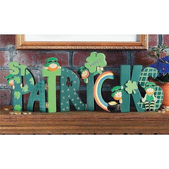 Happy St. Patrick Happy St. Patrick\'s Wooden Screen Sign - hinged, Wood and Hand Painted